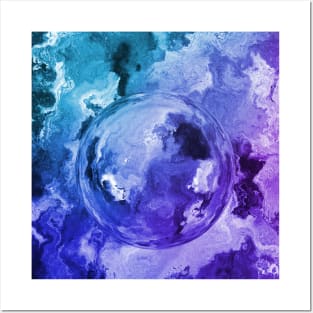 Ombre Fluid Pour Space Galaxy Posters and Art